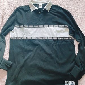 PINK collared neck, long sleeve shirt